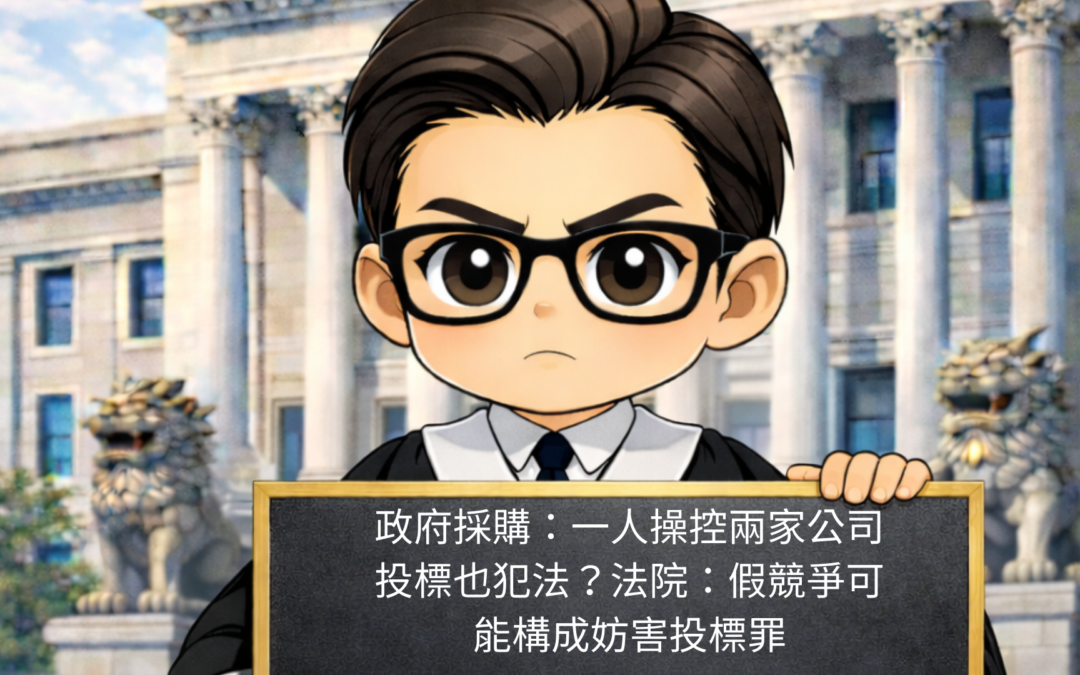 【政府採購：一人操控兩家公司投標也犯法？法院：假競爭可能構成妨害投標罪】-陳啟洲律師